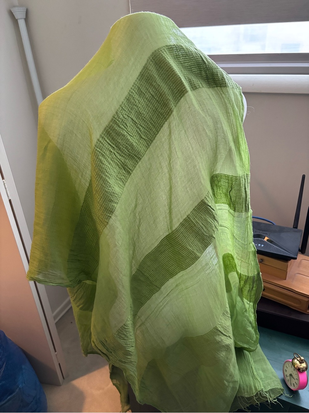 Sammy lime green Cotton Scarf - Vibrant Wrap Style.